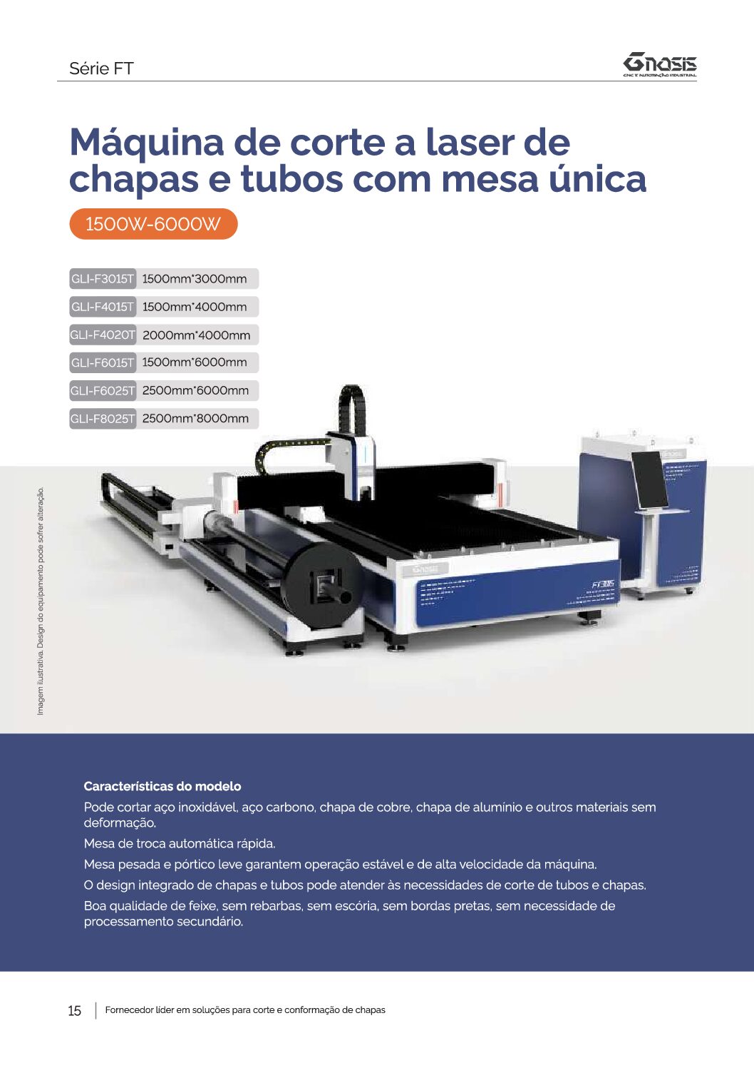 MÁQUINA DE CORTE A LASER PARA CHAPAS E TUBOS